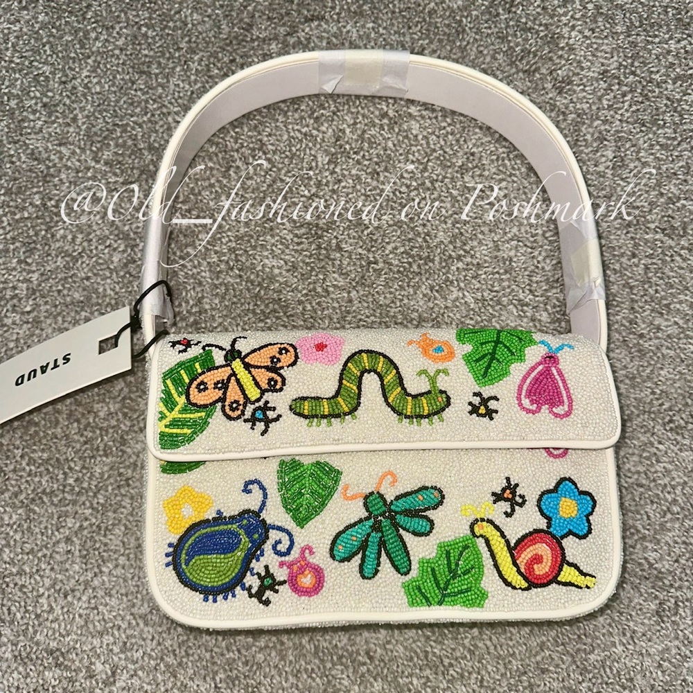Price Firm - STAUD Tommy Beaded Shoulder Bag - Bug Out - Picture 8 of 16